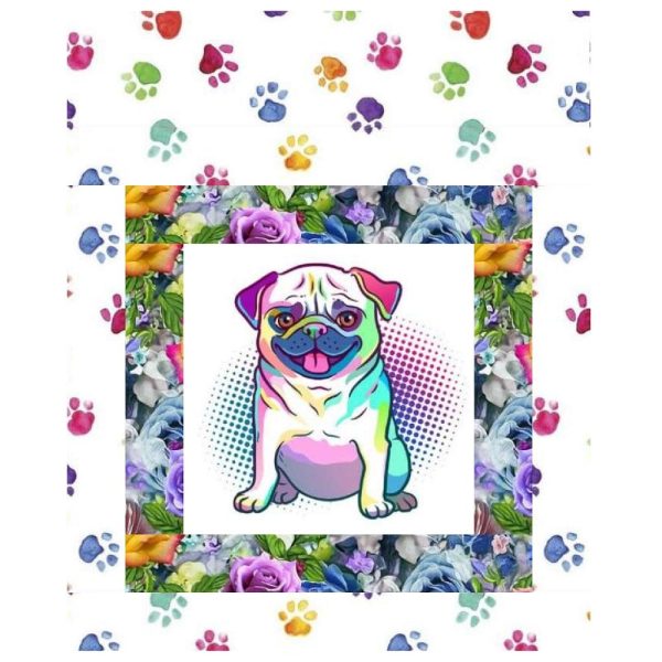 Colorful Pooch Mini Wall Hanging 9  x 9  on Sale