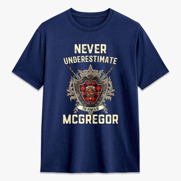 McGregor Rob Roy Modern Tartan Crest 2D T-shirt - Never Underestimate Style For Sale - Image 3
