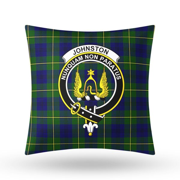 Johnston Modern Tartan Crest Pillow Cover For Sale - Image 3