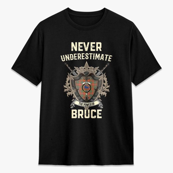 Bruce Ancient Tartan Crest 2D T-shirt - Never Underestimate Style For Cheap