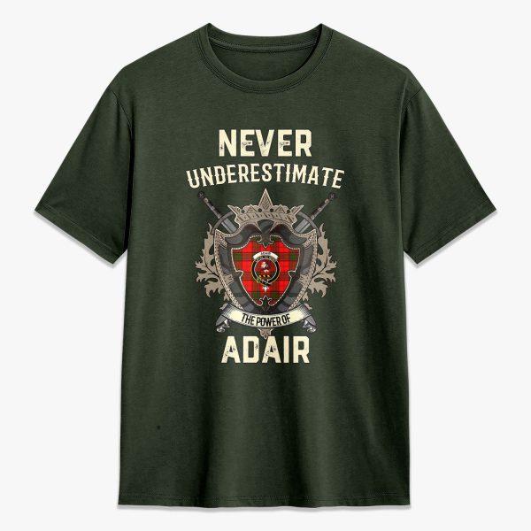 Adair Modern Tartan Crest 2D T-shirt - Never Underestimate Style Hot on Sale - Image 5
