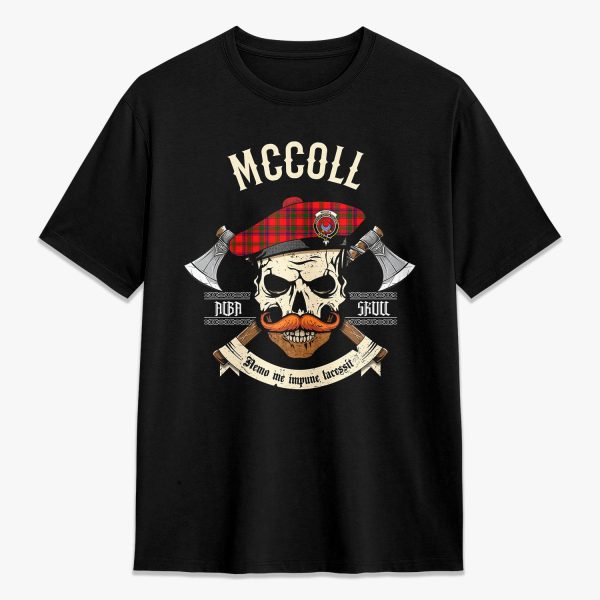 McColl Tartan Crest 2D T-shirt - Alba Skull Style For Cheap