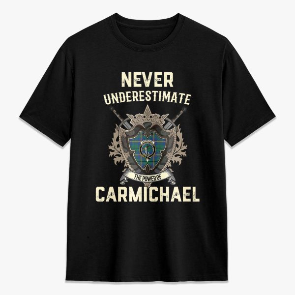 Carmichael Ancient Tartan Crest 2D T-shirt - Never Underestimate Style Cheap