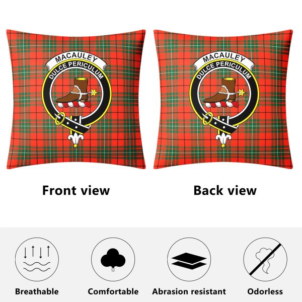MacAuley Ancient Tartan Crest Pillow Cover on Sale - Image 4