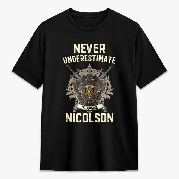 Nicolson Hunting Weathered Tartan Crest 2D T-shirt - Never Underestimate Style Online