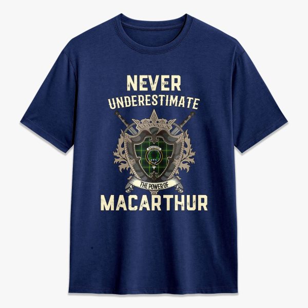 MacArthur Modern Tartan Crest 2D T-shirt - Never Underestimate Style Cheap - Image 3