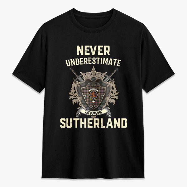 Sutherland Weathered Tartan Crest 2D T-shirt - Never Underestimate Style Supply