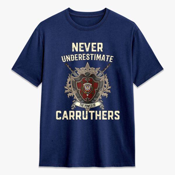 Carruthers Tartan Crest 2D T-shirt - Never Underestimate Style Online Sale - Image 3