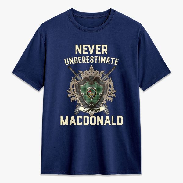 MacDonald Lord of the Isles Hunting Tartan Crest 2D T-shirt - Never Underestimate Style Discount - Image 3