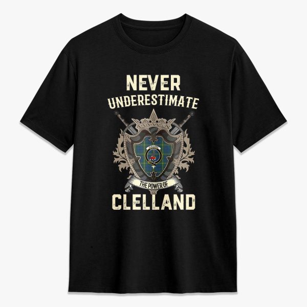 Clelland Tartan Crest 2D T-shirt - Never Underestimate Style Online Sale