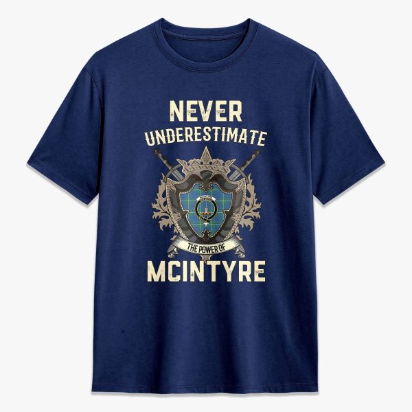 McIntyre Hunting Ancient Tartan Crest 2D T-shirt - Never Underestimate Style Sale - Image 3