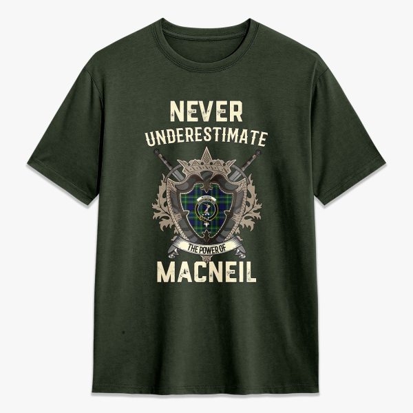 MacNeil of Colonsay Modern Tartan Crest 2D T-shirt - Never Underestimate Style Cheap - Image 5