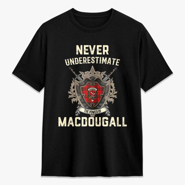 MacDougall Modern Tartan Crest 2D T-shirt - Never Underestimate Style Cheap