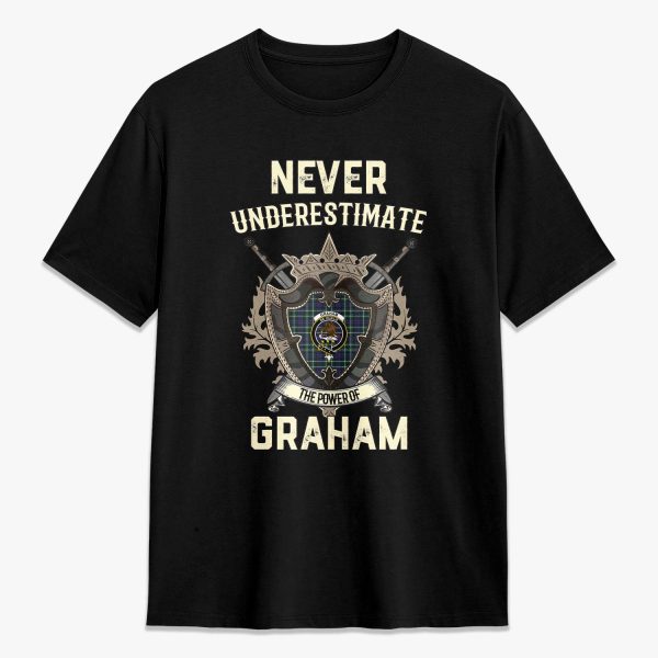 Graham of Montrose Modern Tartan Crest 2D T-shirt - Never Underestimate Style Cheap