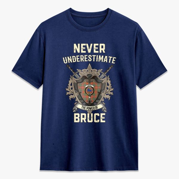 Bruce Ancient Tartan Crest 2D T-shirt - Never Underestimate Style For Cheap - Image 3