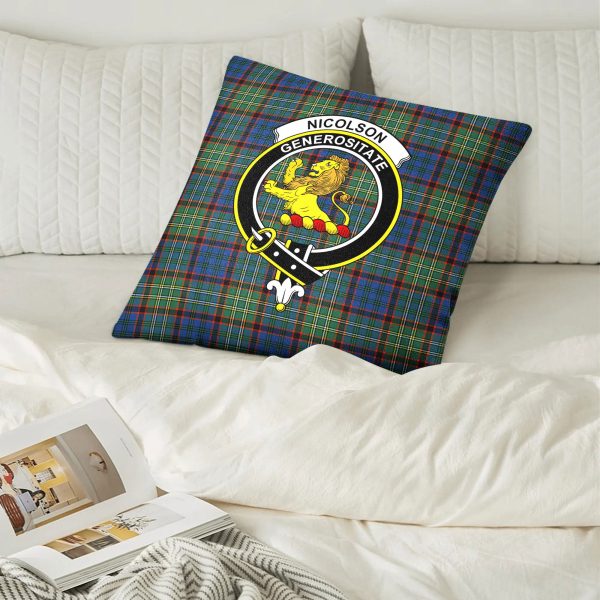 Nicolson Hunting Ancient Tartan Crest Pillow Cover Discount - Image 2