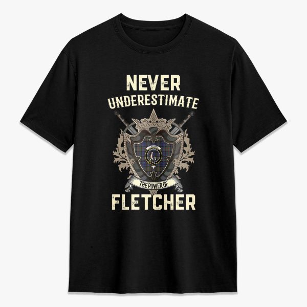 Fletcher of Dunans Tartan Crest 2D T-shirt - Never Underestimate Style Supply