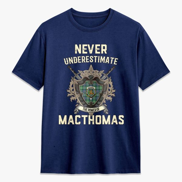 MacThomas Ancient Tartan Crest 2D T-shirt - Never Underestimate Style For Sale - Image 3