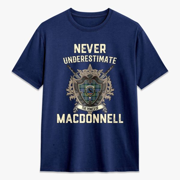 MacDonnell of Glengarry Ancient Tartan Crest 2D T-shirt - Never Underestimate Style Online Sale - Image 3