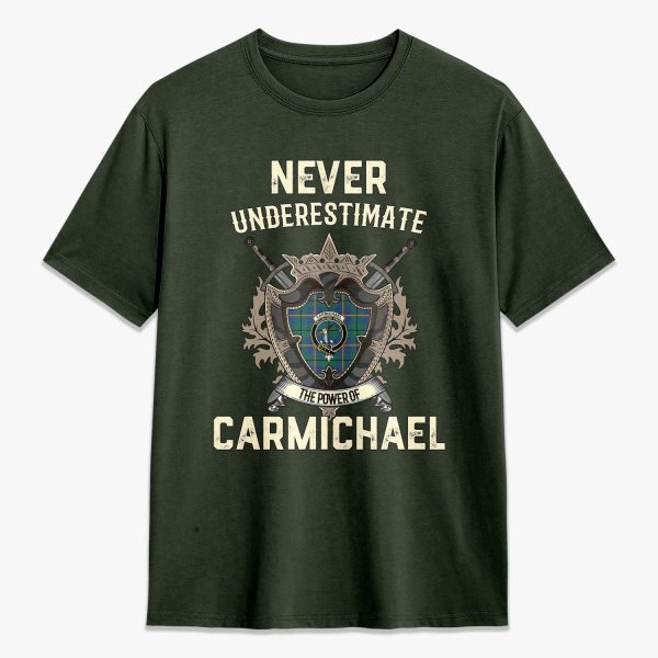 Carmichael Ancient Tartan Crest 2D T-shirt - Never Underestimate Style Cheap - Image 5