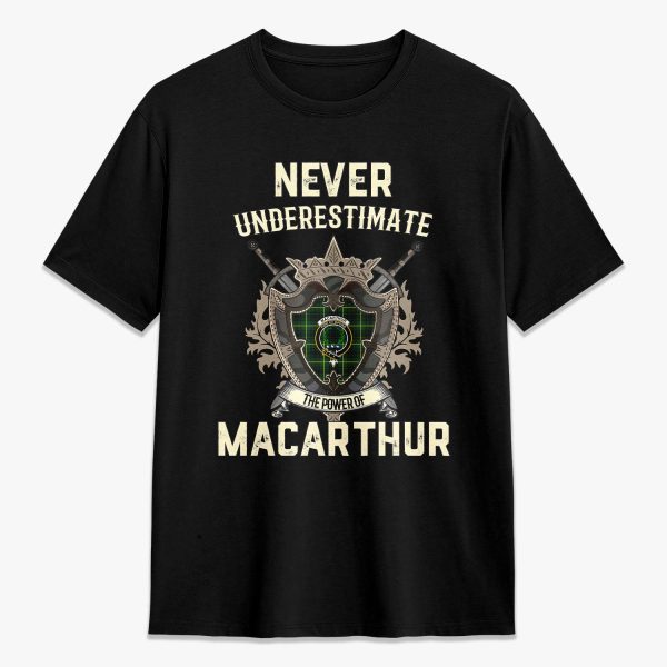 MacArthur Modern Tartan Crest 2D T-shirt - Never Underestimate Style Cheap