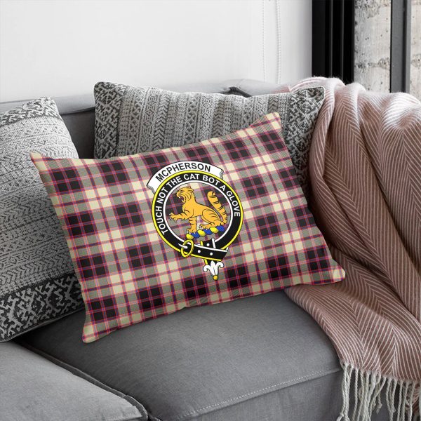 McPherson Hunting Ancient Tartan Crest Pillow Cover Online now - Image 5