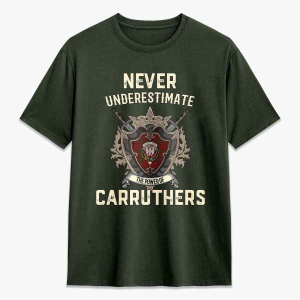 Carruthers Tartan Crest 2D T-shirt - Never Underestimate Style Online Sale - Image 5