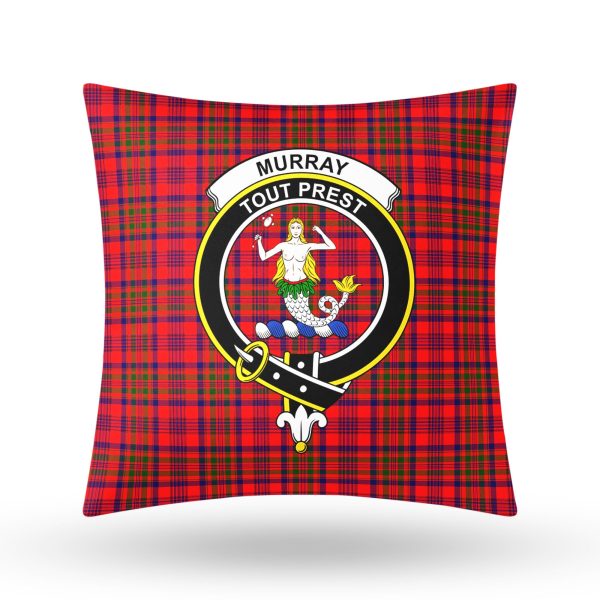 Murray (of Dysart) Tartan Crest Pillow Cover Online now - Image 3