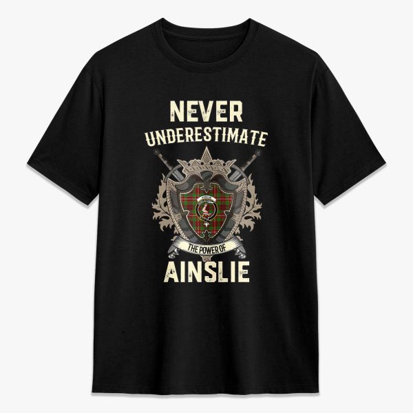 Ainslie Tartan Crest 2D T-shirt - Never Underestimate Style For Cheap