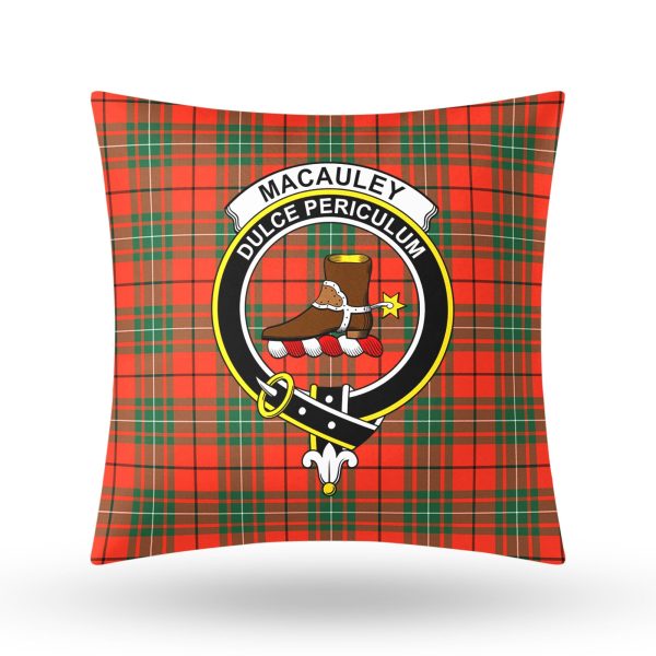 MacAuley Ancient Tartan Crest Pillow Cover on Sale - Image 3