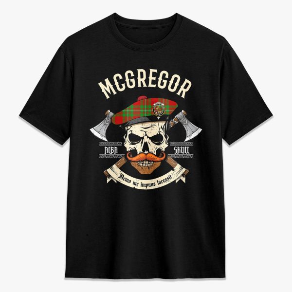 McGregor Modern Tartan Crest 2D T-shirt - Alba Skull Style Supply