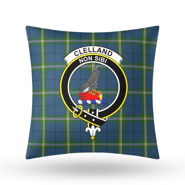 Clelland Tartan Crest Pillow Cover Online now - Image 3