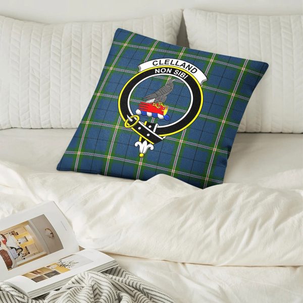 Clelland Tartan Crest Pillow Cover Online now - Image 2