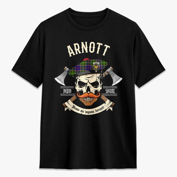 Arnott Tartan Crest 2D T-shirt - Alba Skull Style Sale