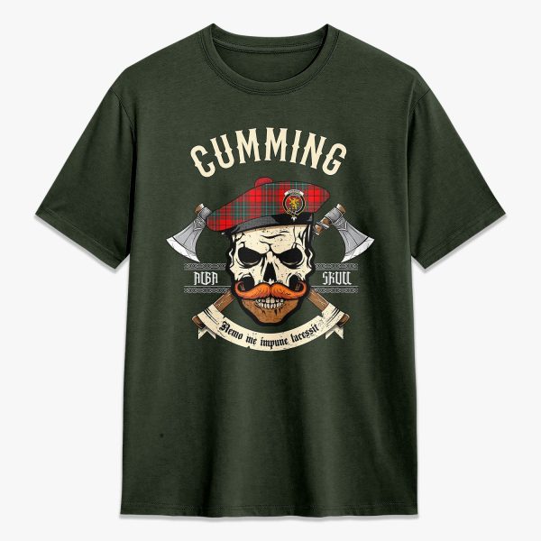 Cumming Modern Tartan Crest 2D T-shirt - Alba Skull Style Online - Image 5