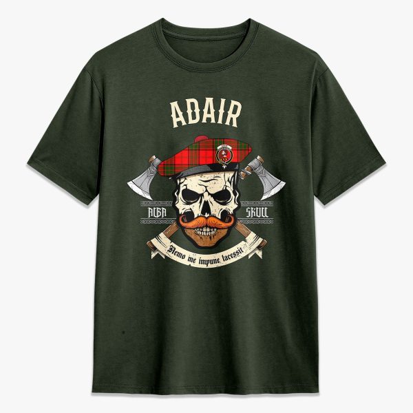 Adair Modern Tartan Crest 2D T-shirt - Alba Skull Style Supply - Image 5