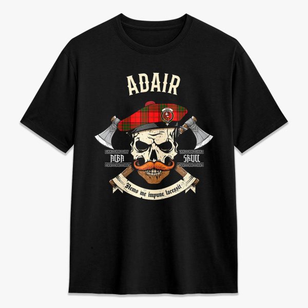 Adair Modern Tartan Crest 2D T-shirt - Alba Skull Style Supply