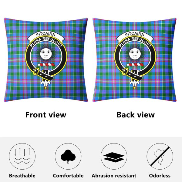 Pitcairn Hunting Tartan Crest Pillow Cover For Cheap - Image 4